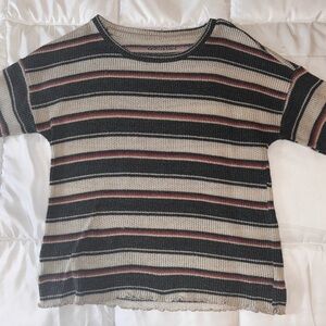 American Eagle Outfitters Black and Cream Striped Knit